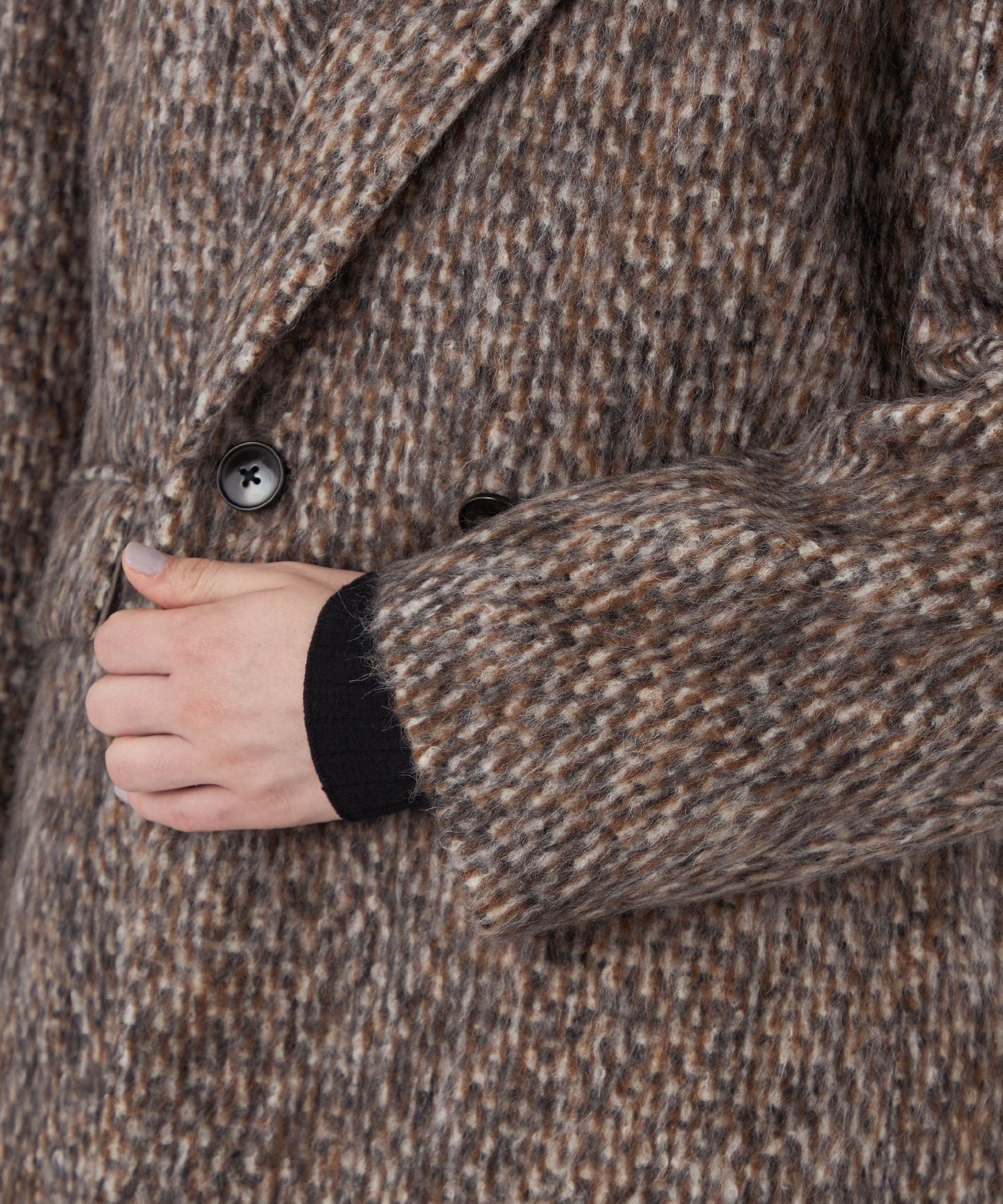 TOMORROWLAND｜モヘヤミックスシャギー ダブルブレストジャケット