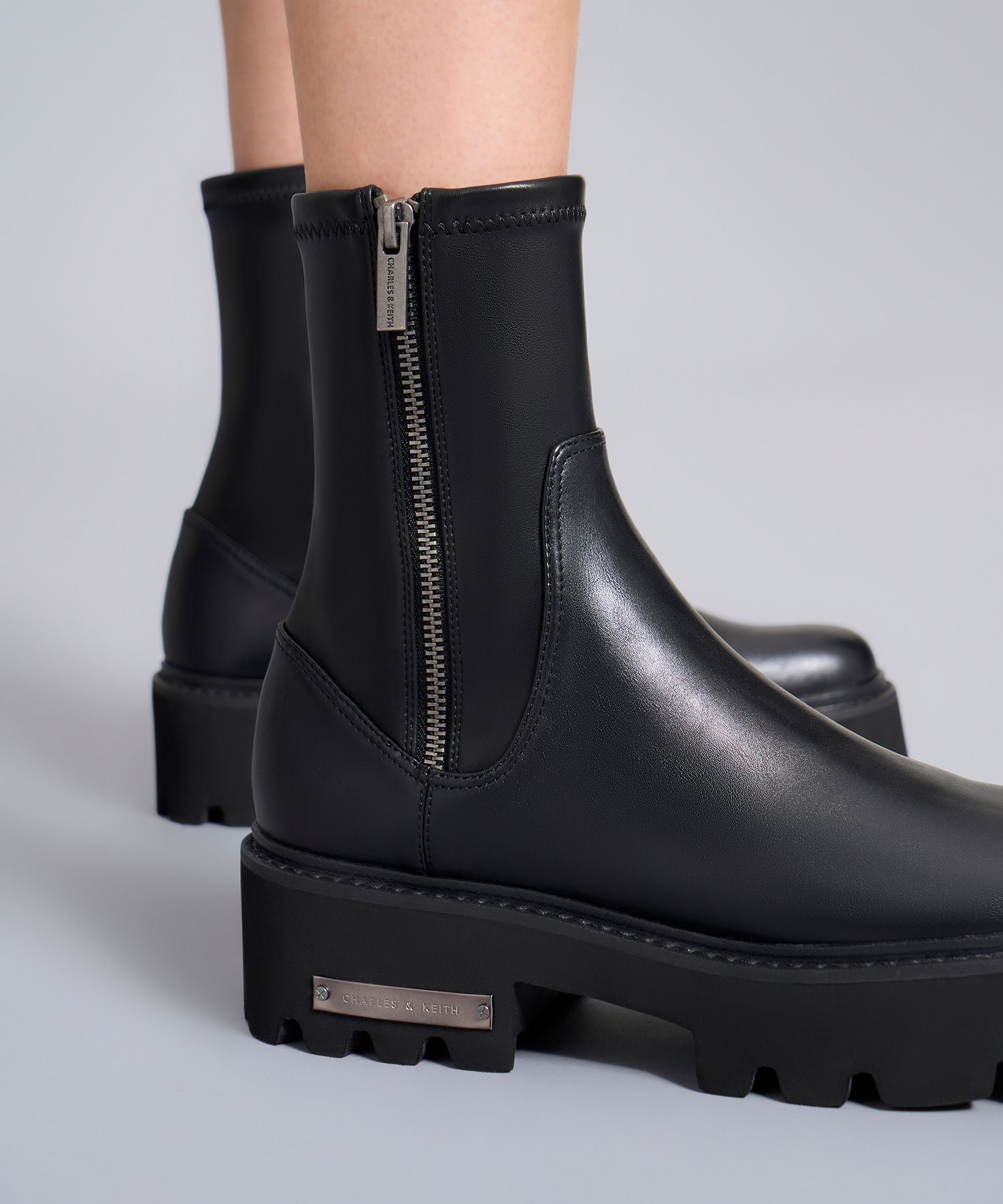 CHARLES & KEITH｜サイドジップ アンクルブーツ | Rakuten Fashion