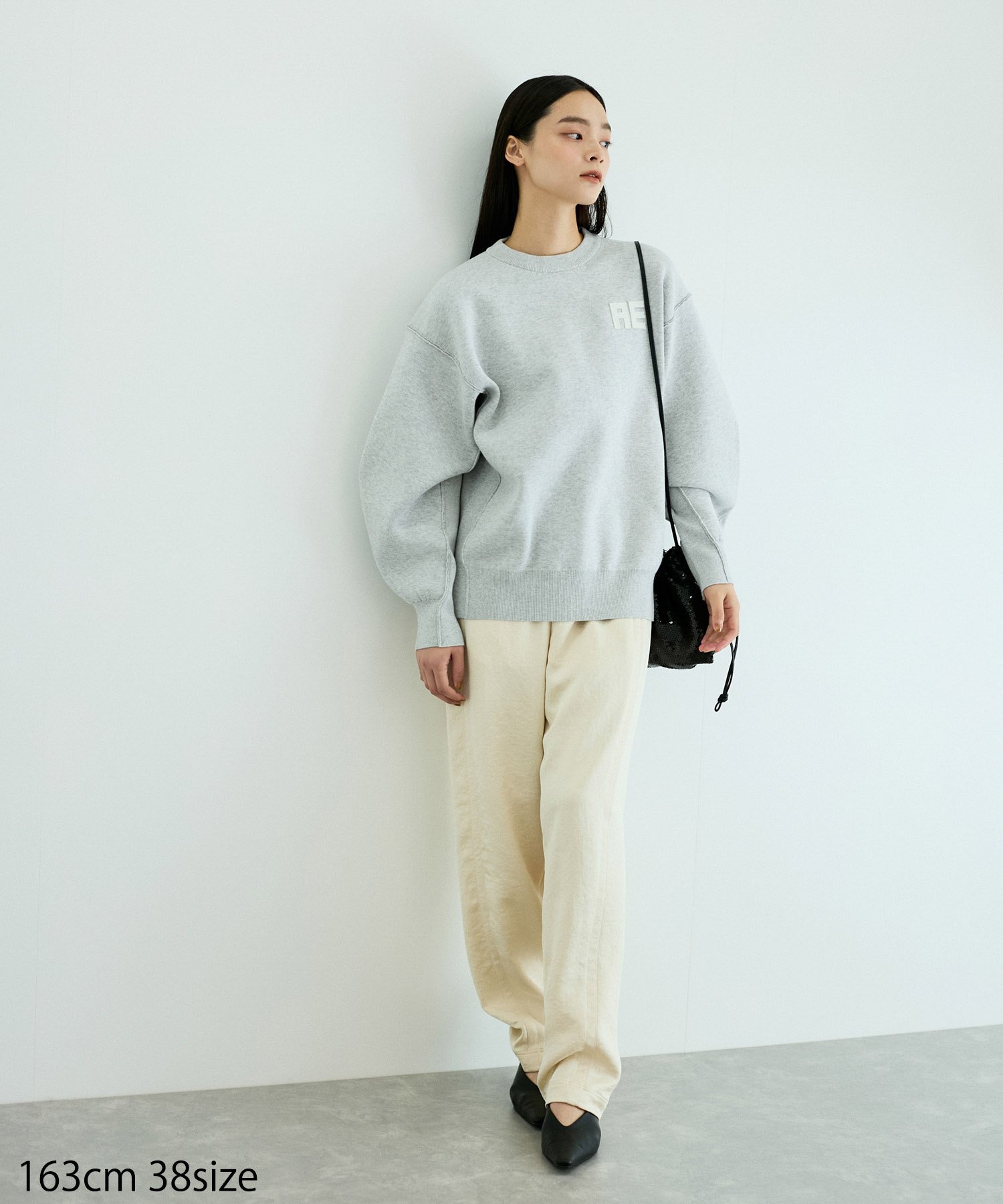 ADAM ET ROPE'｜【サステナブル・洗える】フェルト刺しゅうニットプル