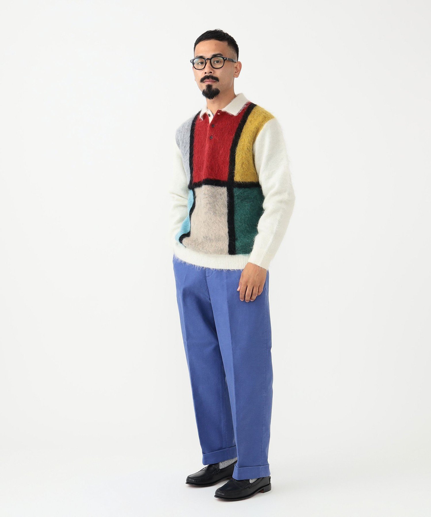 BEAMS MEN｜ BEAMS PLUS / シャギー ニット ポロシャツ | Rakuten