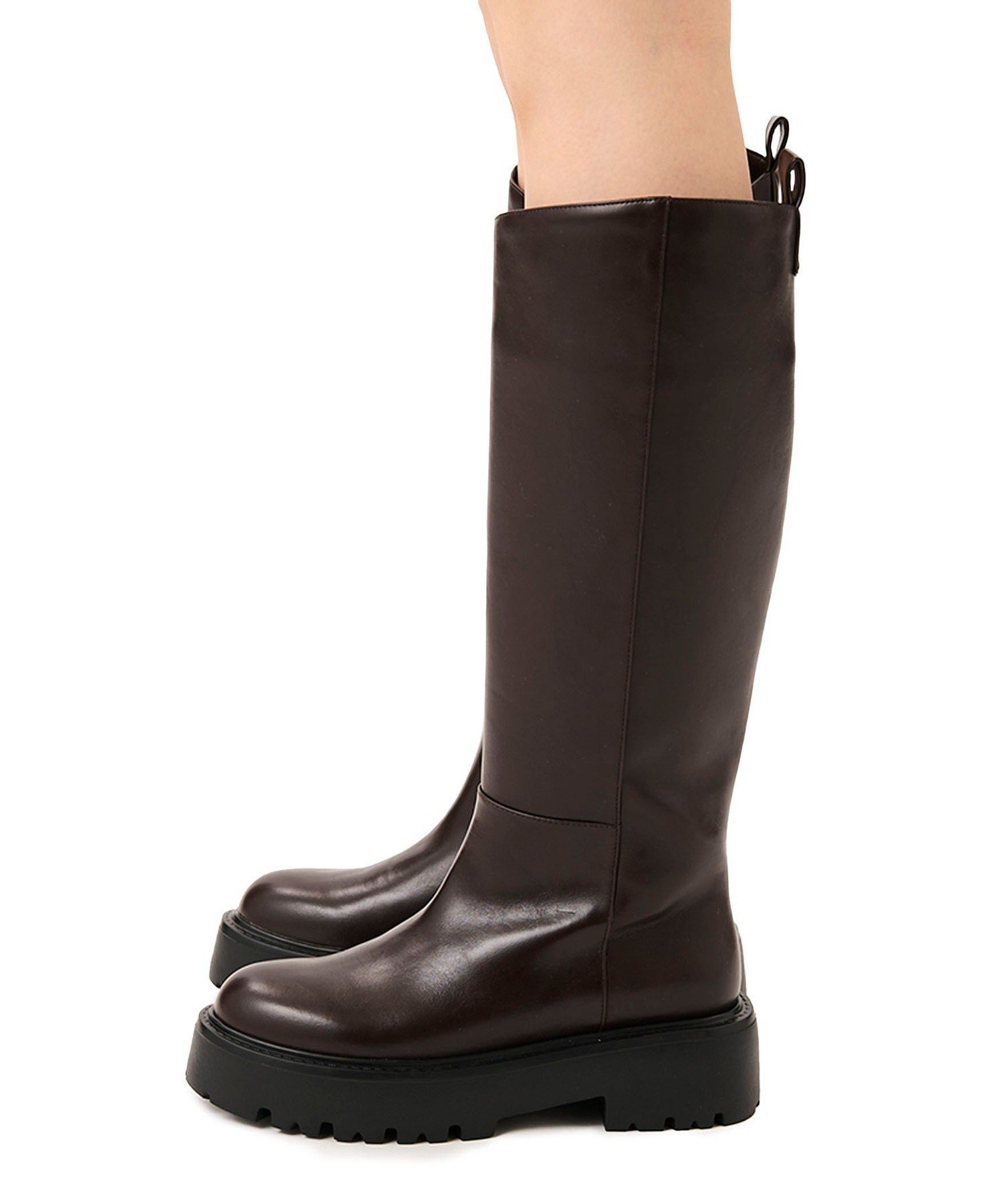 美品 SYユナイテッドアローズ <SY>ボリュームソールプレーンロングブーツ厚底 SY＞ボリュームソールプレーン ロングブーツ55○↑