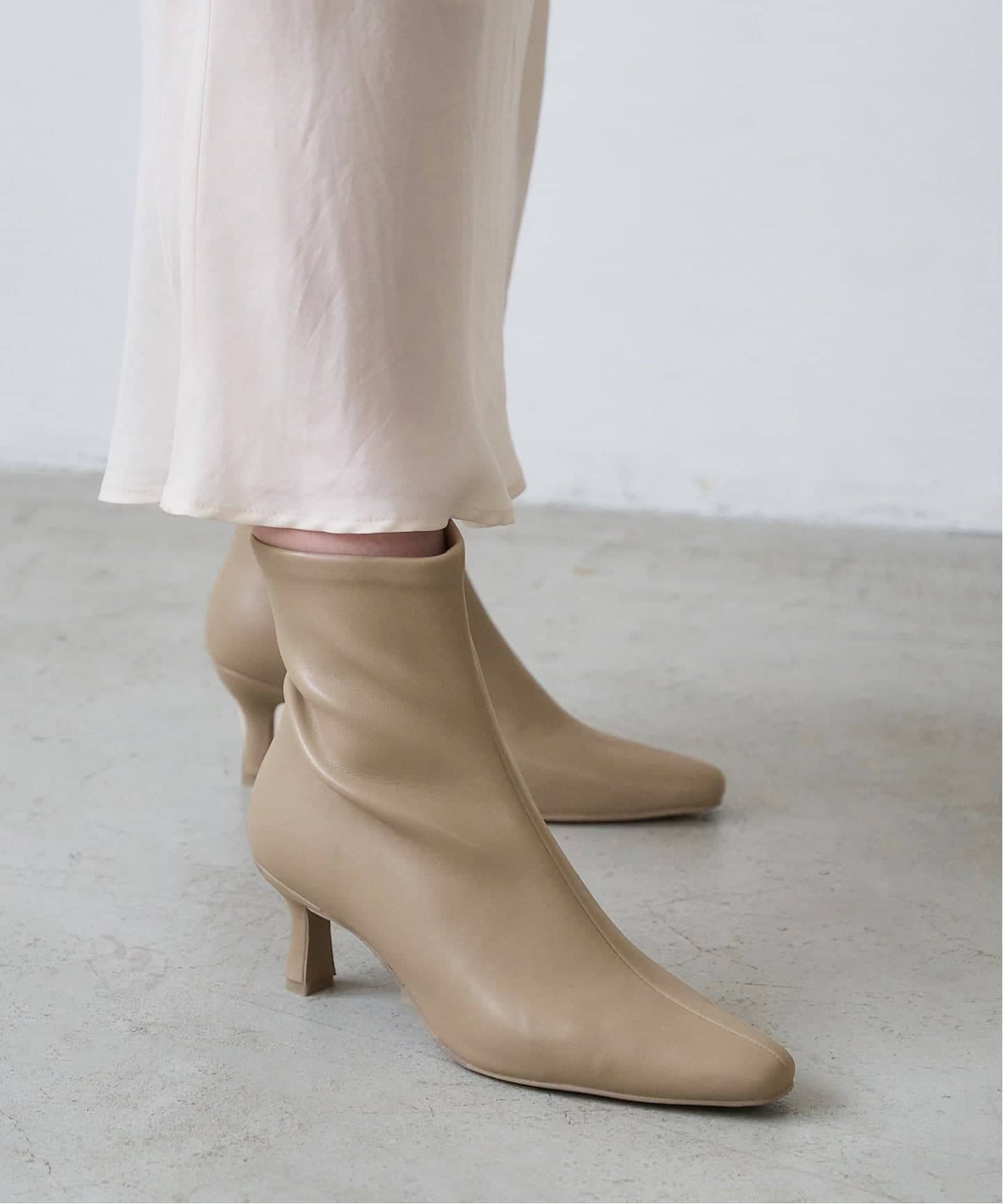 LE TALON｜《追加》6cmフレンチスクエアフィットショートブーツ