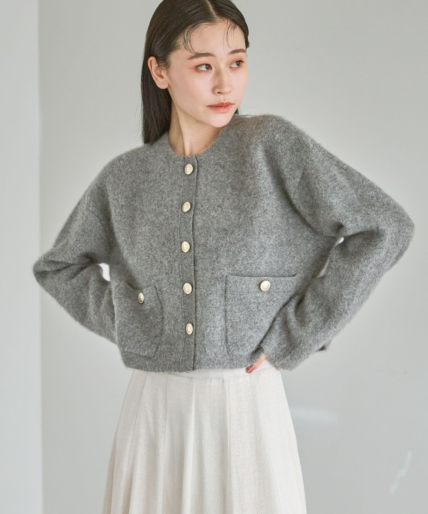 A part by｜CNラクーンコンキンボタンカーディガン | Rakuten Fashion