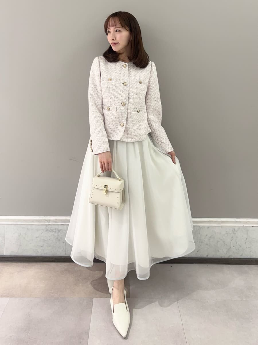 CELFORD｜ミドル丈ノーカラーツイードジャケット | Rakuten Fashion