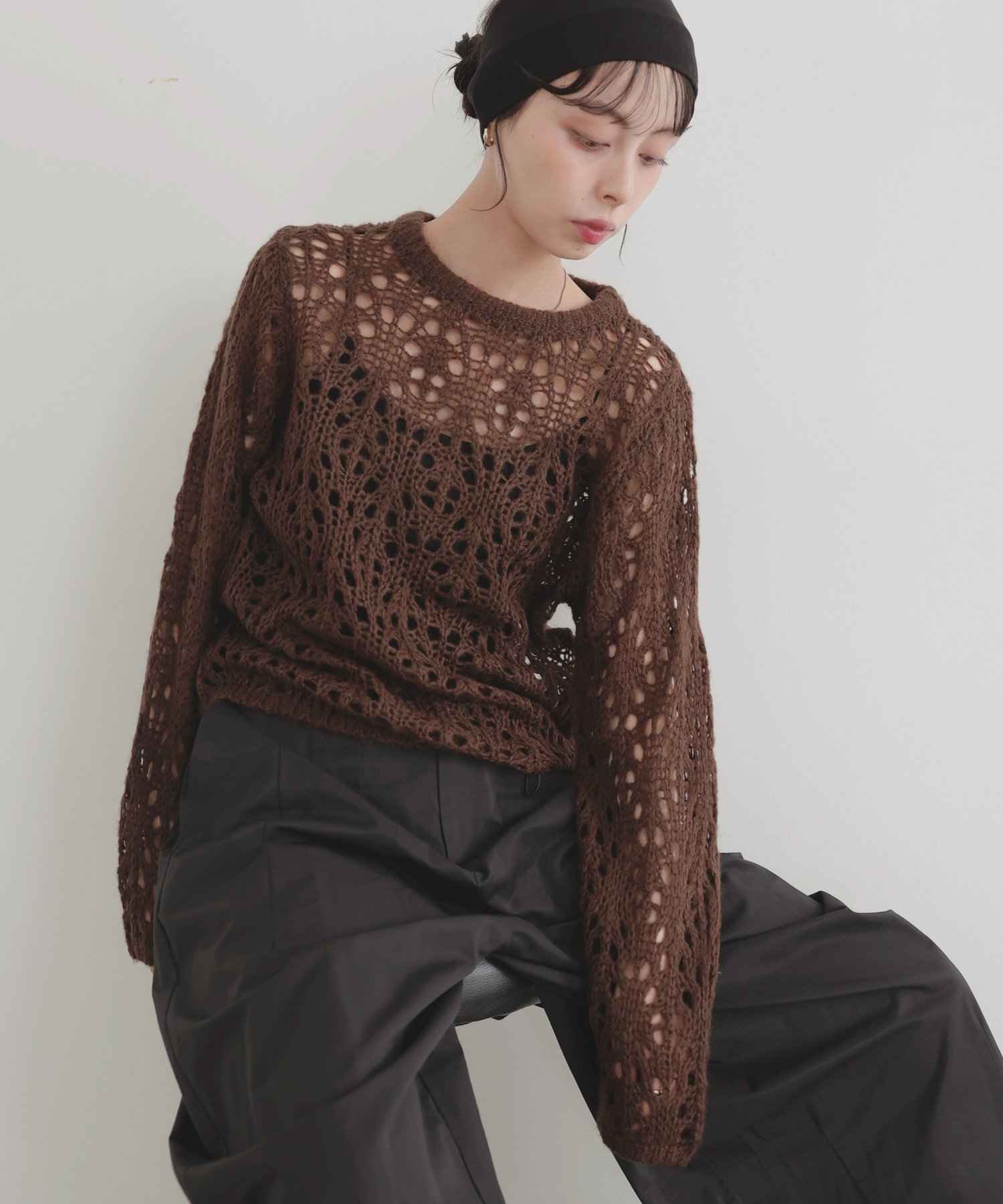 LIAN｜クロシェニットプルオーバー | Rakuten Fashion(楽天