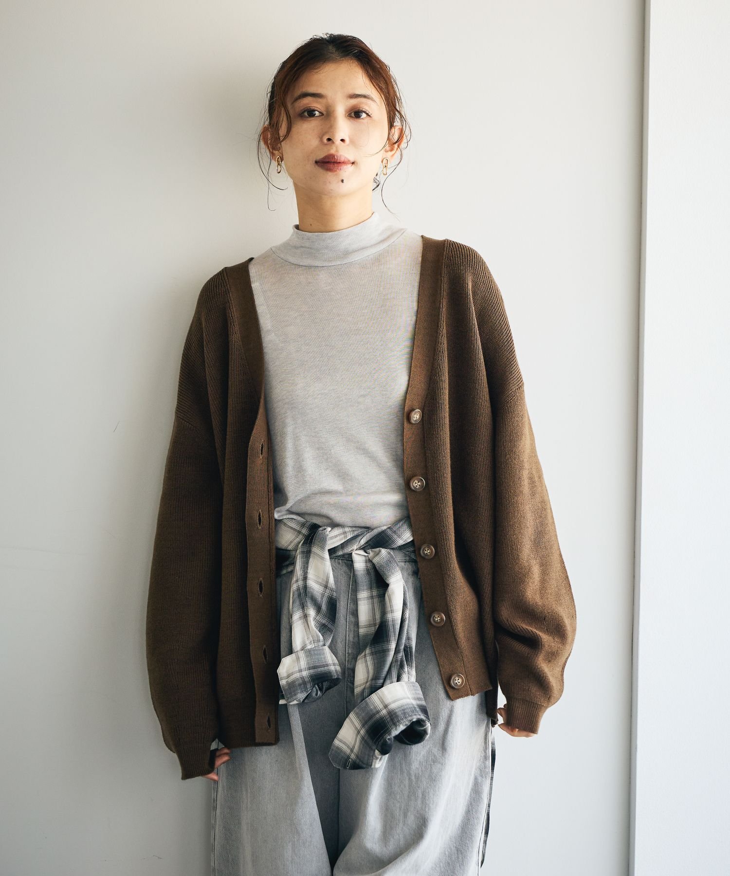 studio CLIP｜12ゲージ畦Vネックニットカーディガン | Rakuten Fashion