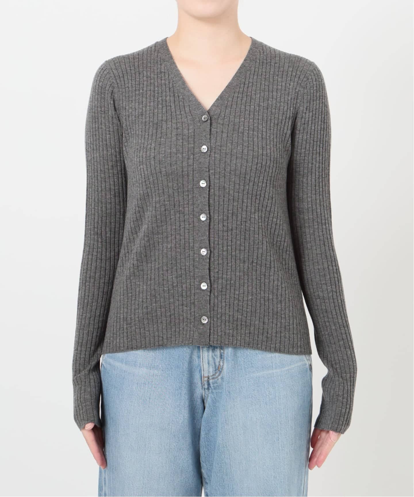IENA｜《追加》イタリア ヤーン RIB Vネックカーディガン | Rakuten