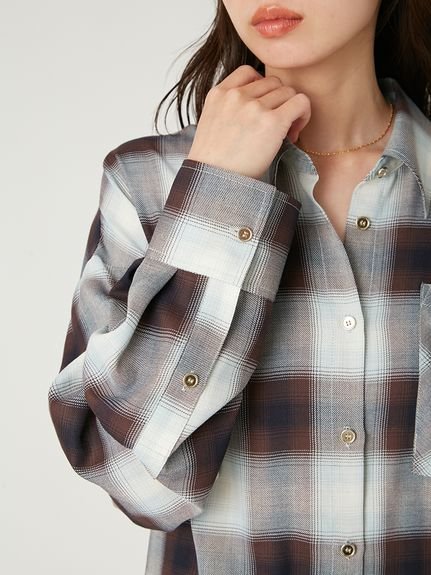 FRAY I.D｜2wayオンブレチェックシャツ | Rakuten Fashion(楽天