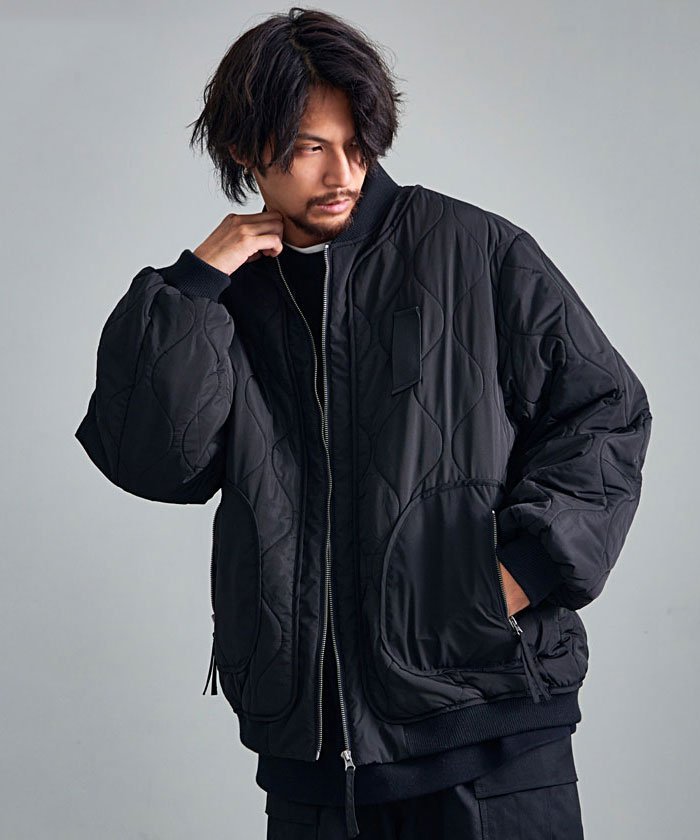 SILVER BULLET｜CavariA ビッグキルティング長袖ボンバー MA-1