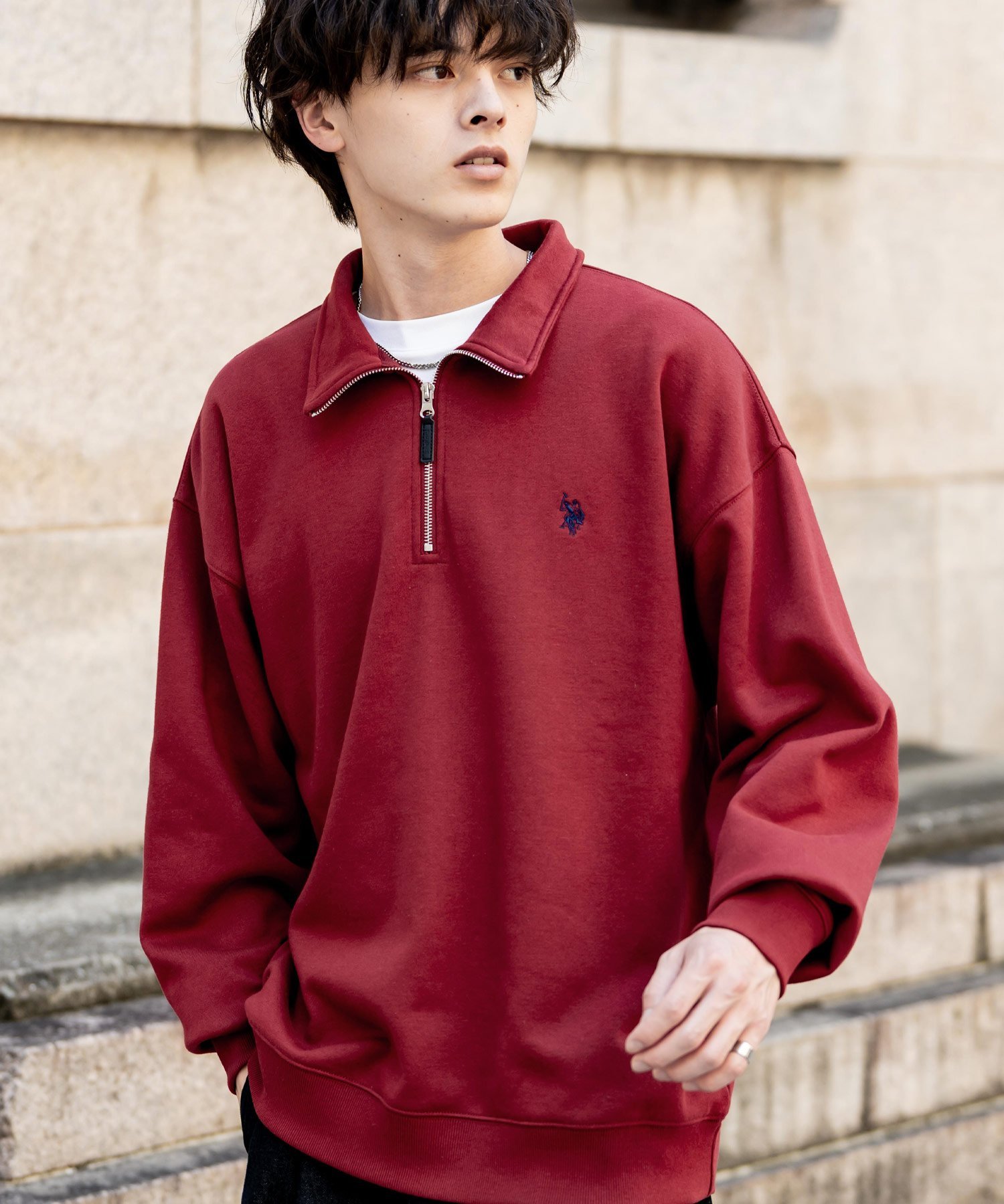 Rocky Monroe｜U.S. POLO ASSN. オーバーサイズ裏起毛ワンポイントロゴ