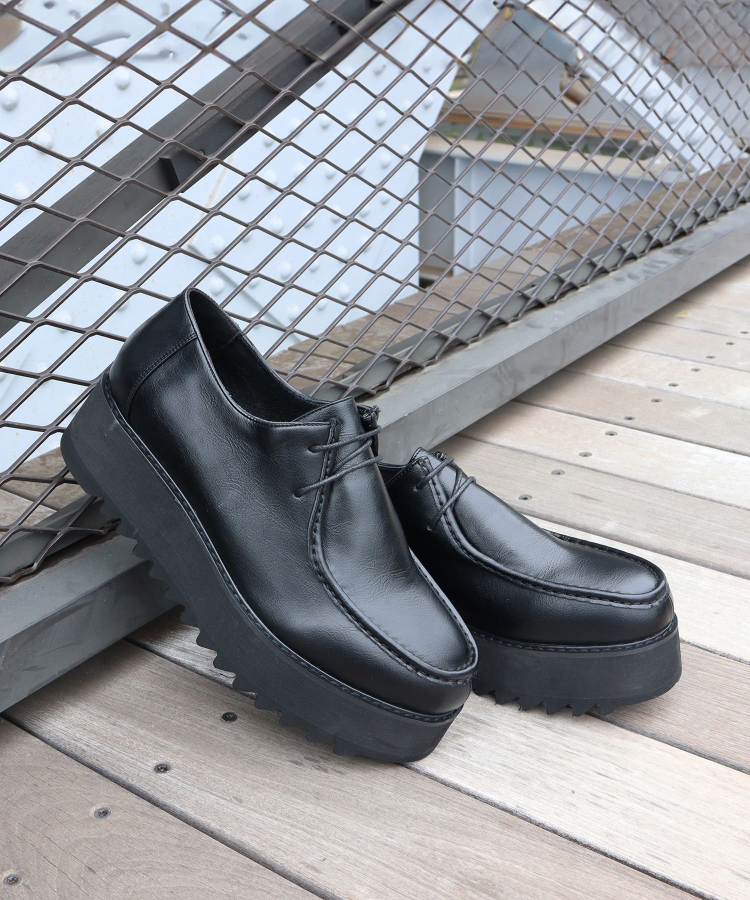 SFW｜メンズ セットアップ 厚底 シャークソール チロリアンシューズ