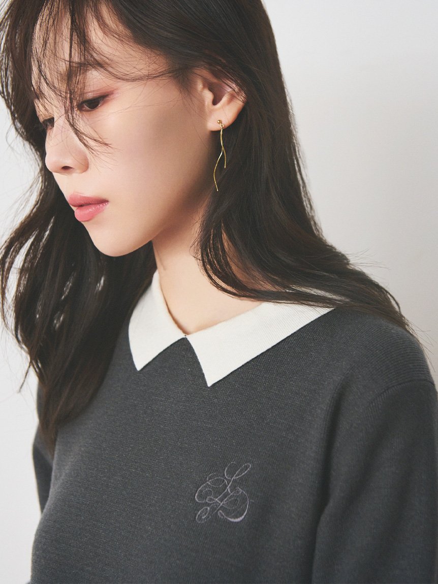 CELFORD｜衿付きAラインニットワンピース | Rakuten Fashion(楽天