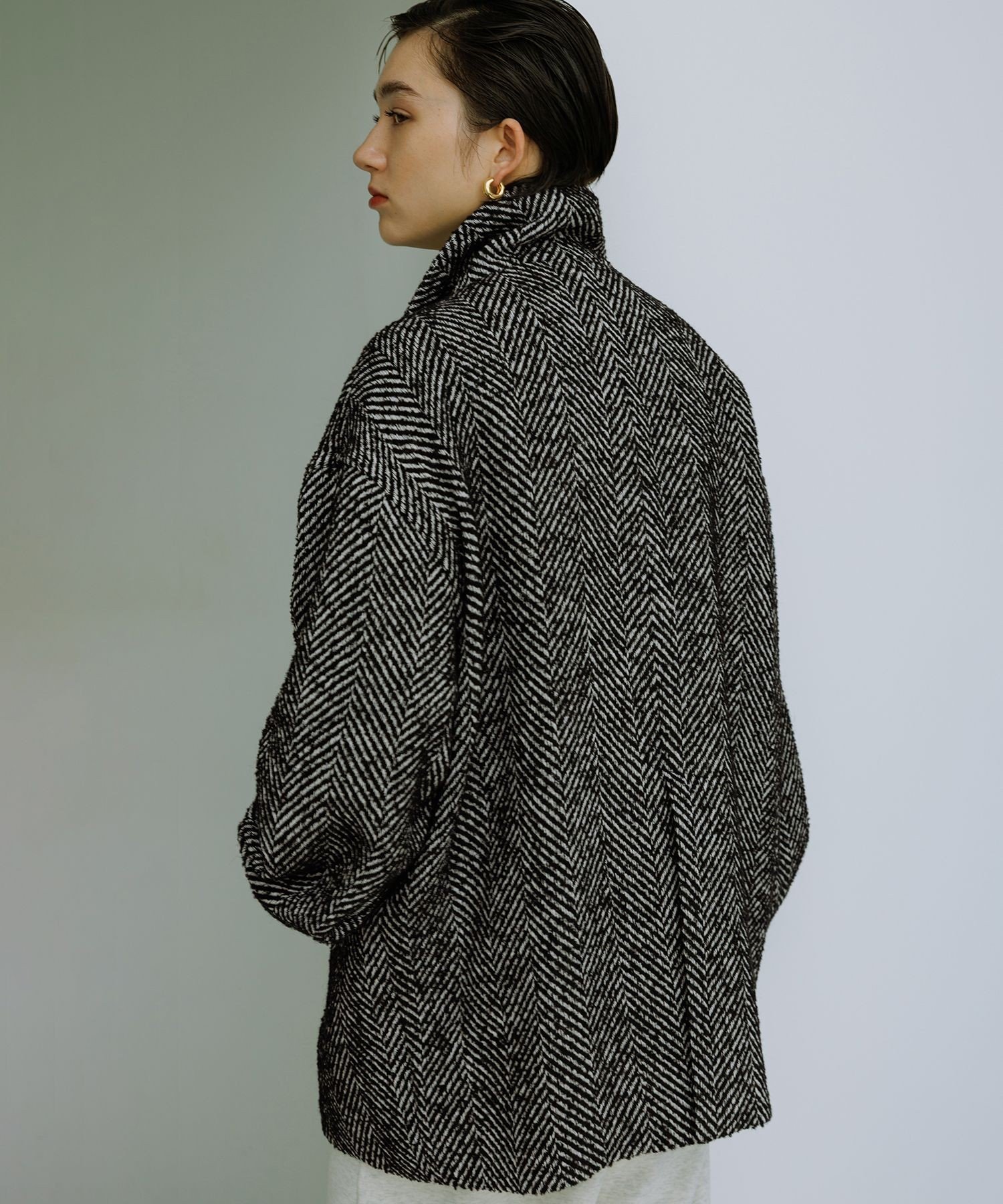 ADAM ET ROPE'｜【WEB限定】スタンドカラーウールミドルコート