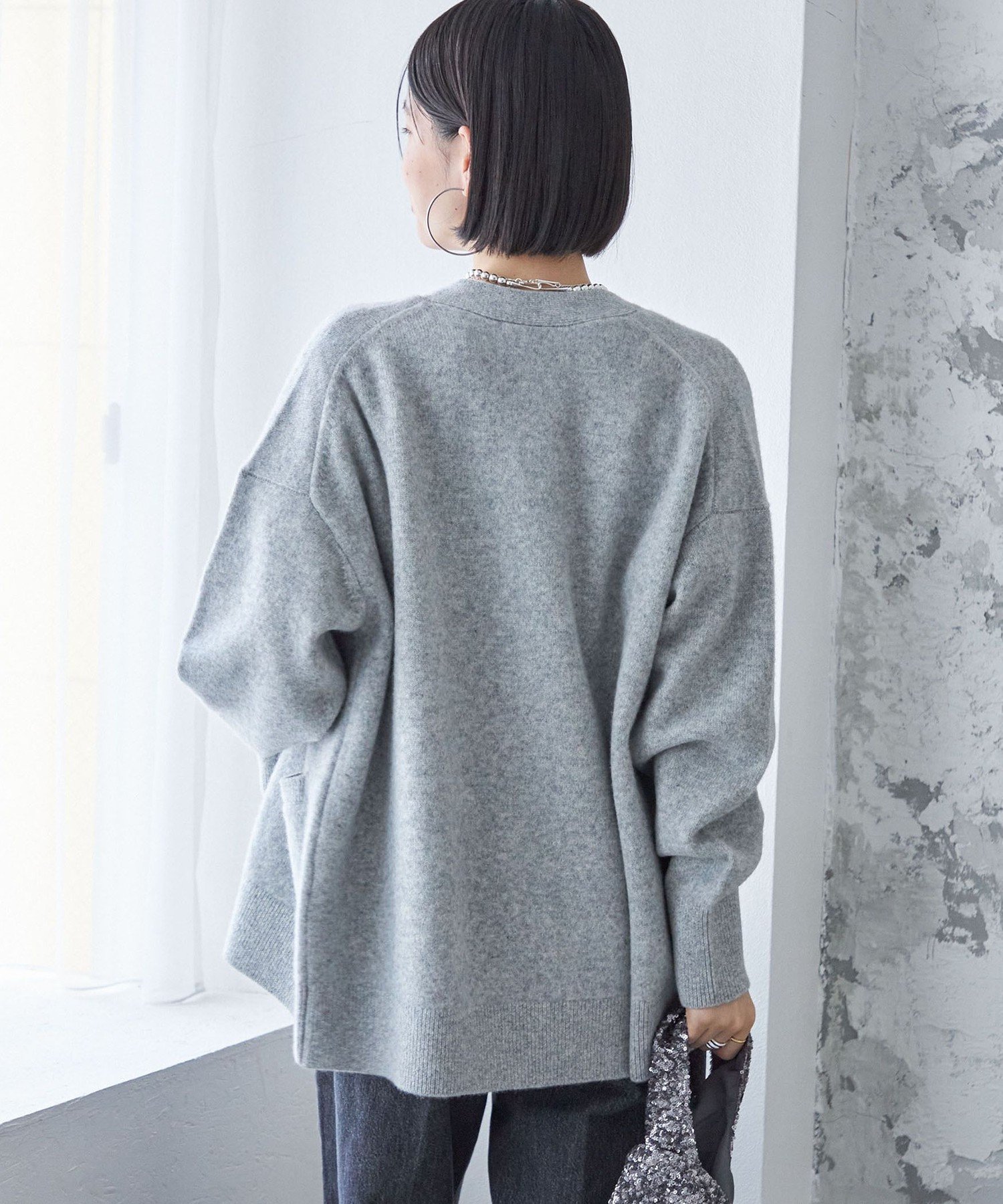 SHIPS｜〈手洗い可能〉7G ウール カシミヤ Vネック カーディガン 24AW