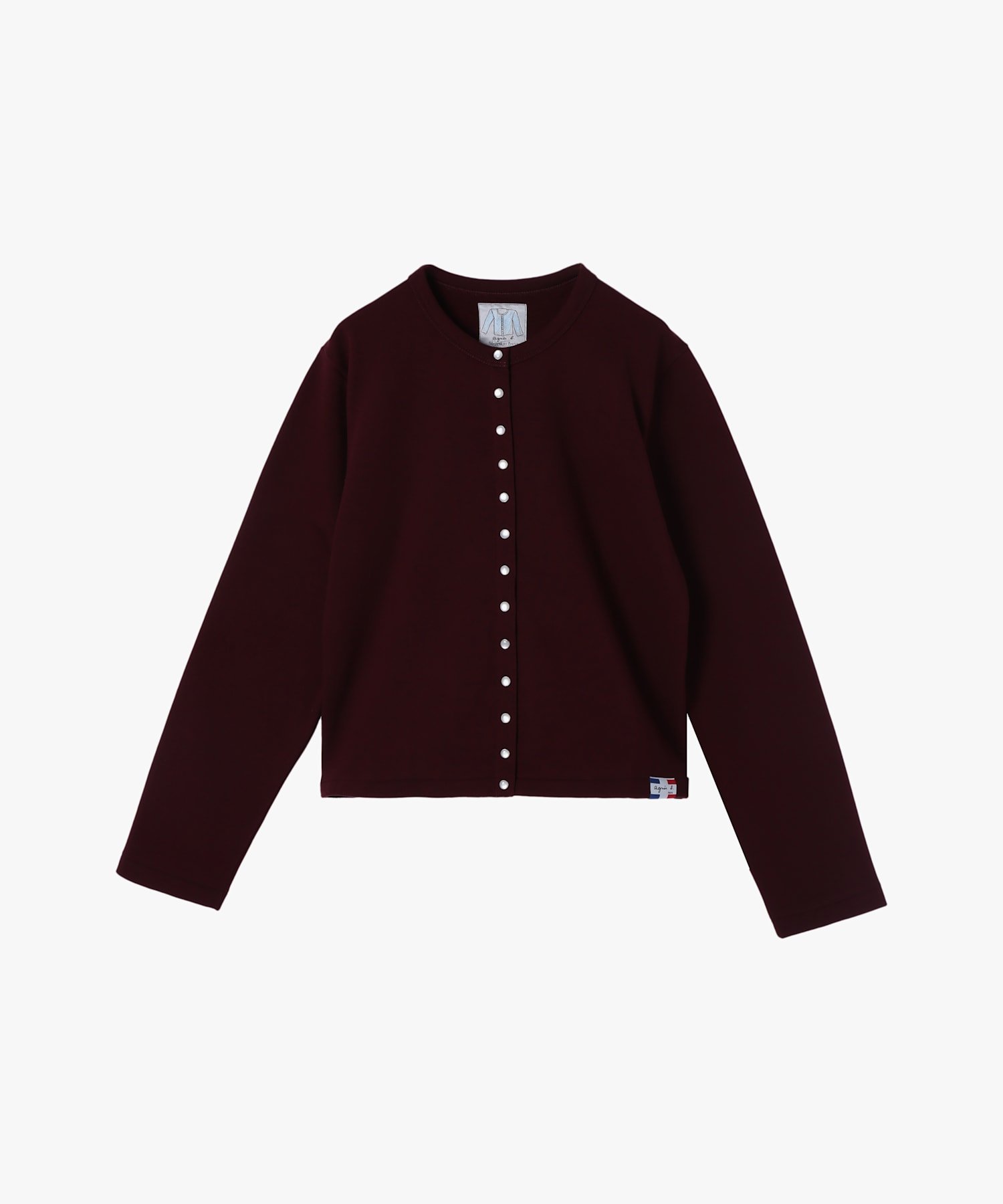 agnes b.｜コットン メルトン 長袖 カーディガンプレッション 