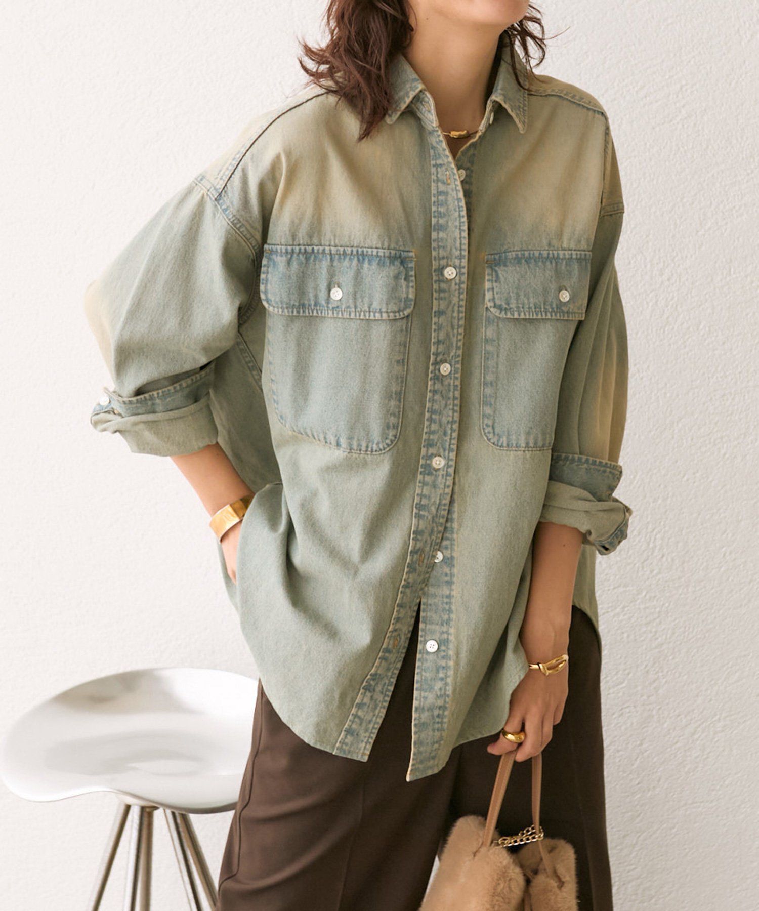 RIVE DROITE｜【ベストセラー】【MONN.:.(モン)】ビッグデニムシャツ