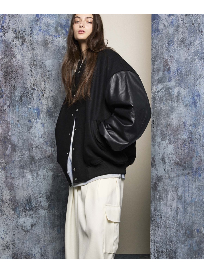 楽天市場】MAISON SPECIAL Sheep Leather Prime-Over Stadium Jacket