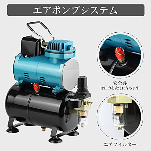 楽天市場】Ausuc エアブラシ コンプレッサー セット 冷却ファン付