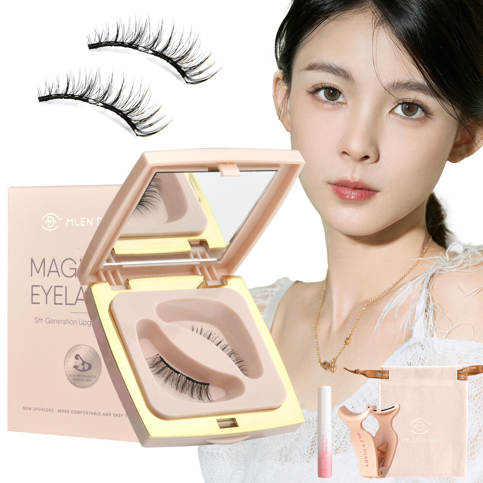 楽天市場】【2日20時21%OFFクーポン】MLEN DIARY マグネットつけまつ毛