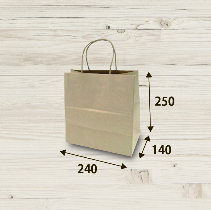 楽天市場】手提げ紙袋 マチ広 茶 無地 HW-4s 300枚梱包 未晒 幅240