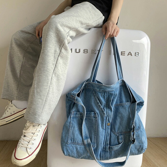 楽天市場】デニム 大容量 ショルダーバッグ トートバッグ メンズ