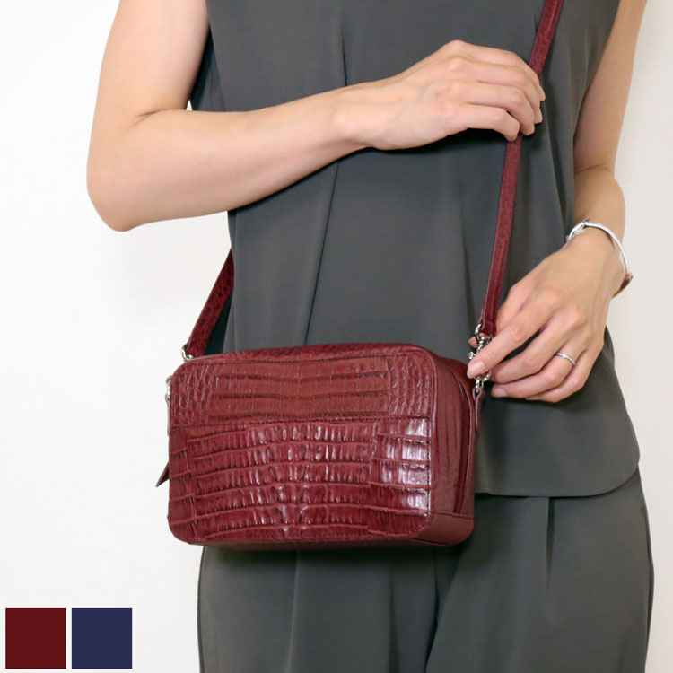 楽天市場】ショルダーバッグ レディース 斜めがけ 大人 カイマン×牛革