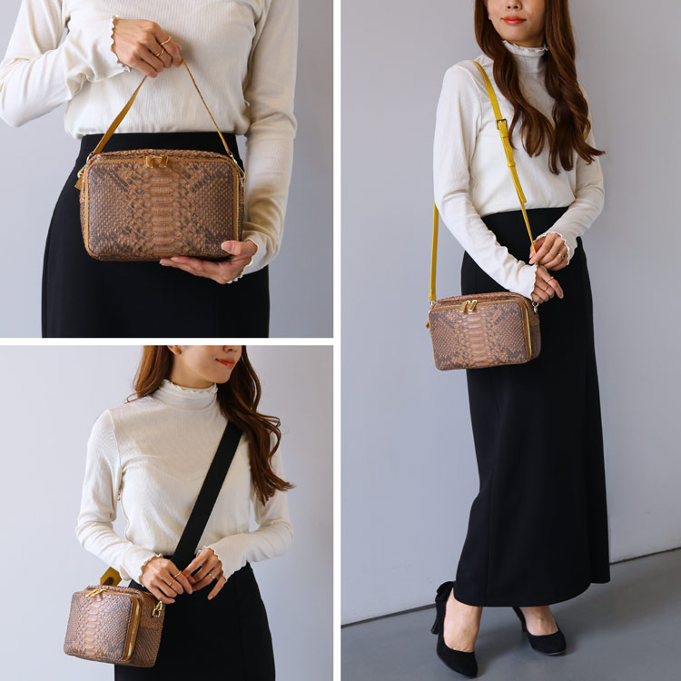 楽天市場】パイソン ショルダーバッグ 【3種類のストラップ付き】3way