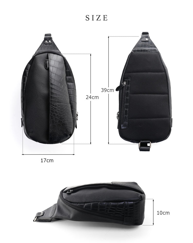 楽天市場】牛革 クロコダイル ボディバッグ マット加工 型押し ユニ