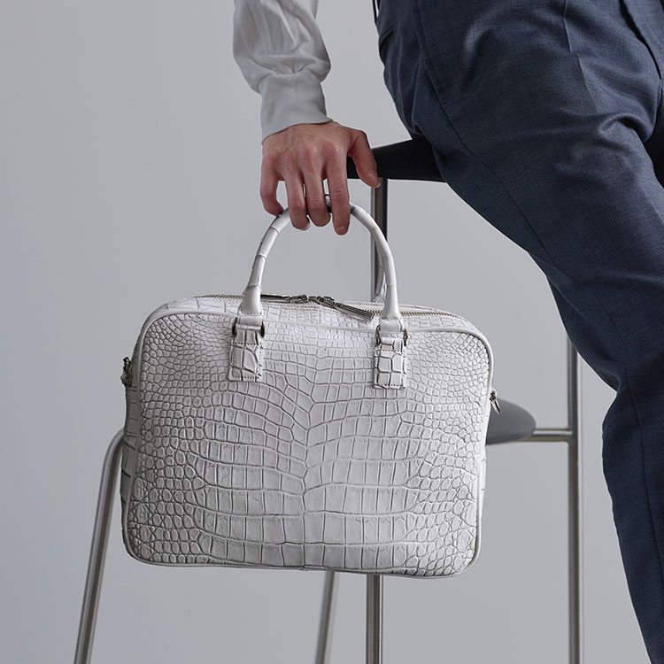 楽天市場】日本製 クロコダイル ブリーフケース メンズ 2way マット