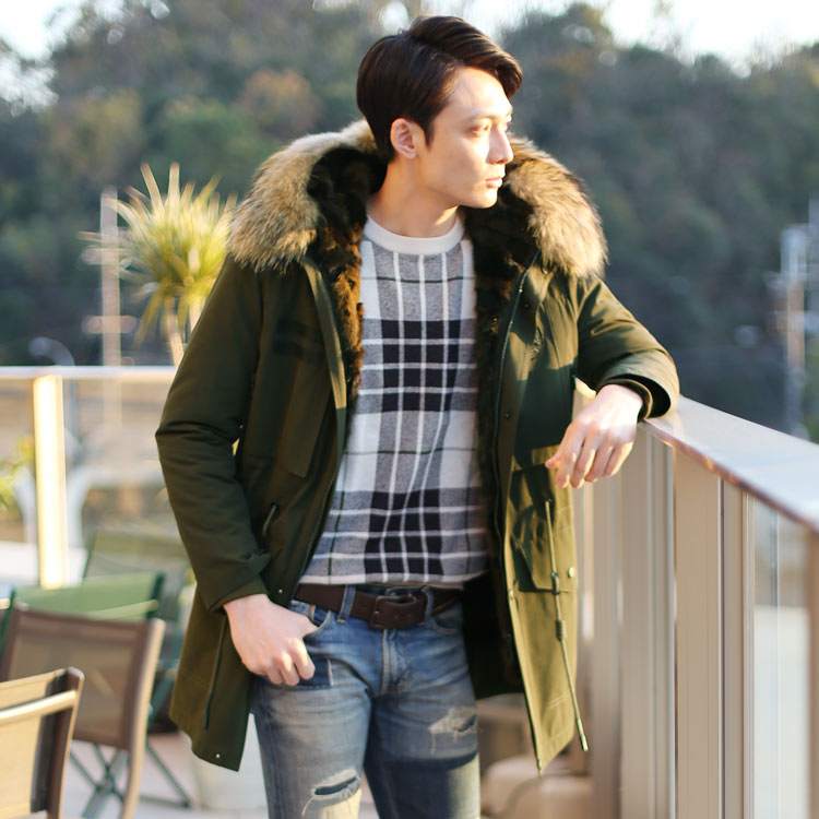 楽天市場】モッズコート メンズ ミンク ライナー ラクーン ファー