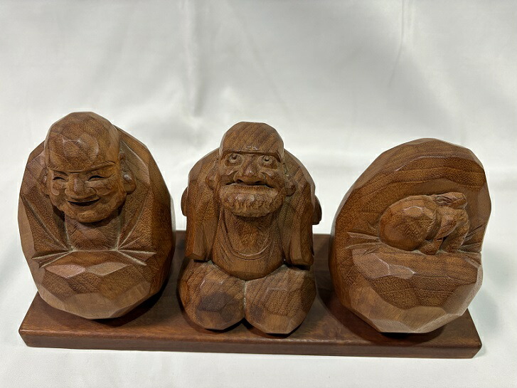楽天市場】木彫り だるま 達磨 讃岐一刀彫 おどけだるま 3体 山中象堂