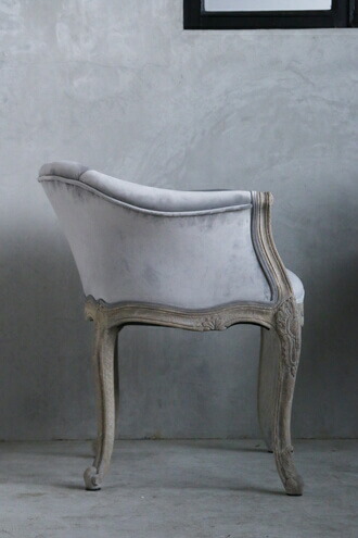 楽天市場】ソファチェア ラフナチュラル & ライトグレーベルベット