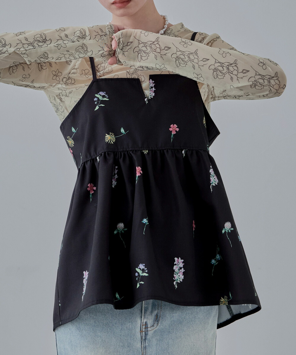 楽天市場】花柄プリントキャミソールビスチェ トップス ビスチェ