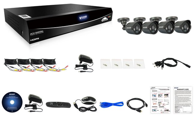 楽天市場】KGUARDセット 4CHデジタルビデオレコーダー 4台カメラ付属