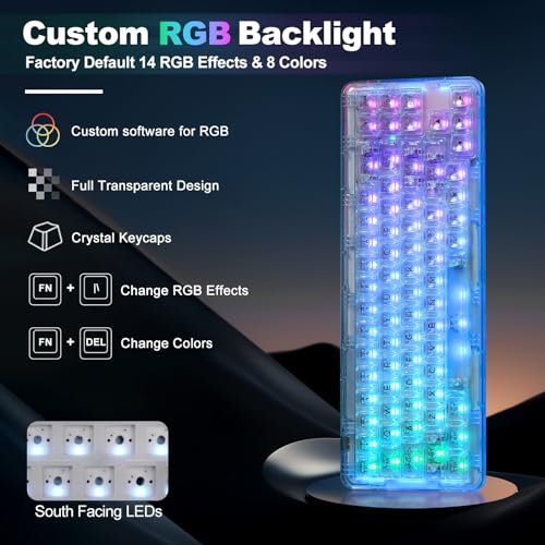 楽天市場】YUNZII X71 メカニカルゲーミングキーボード 透明キー