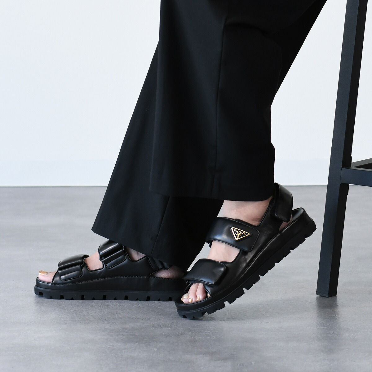 楽天市場】PRADA プラダ サンダル フラットサンダル 1X416N038 ナッパ