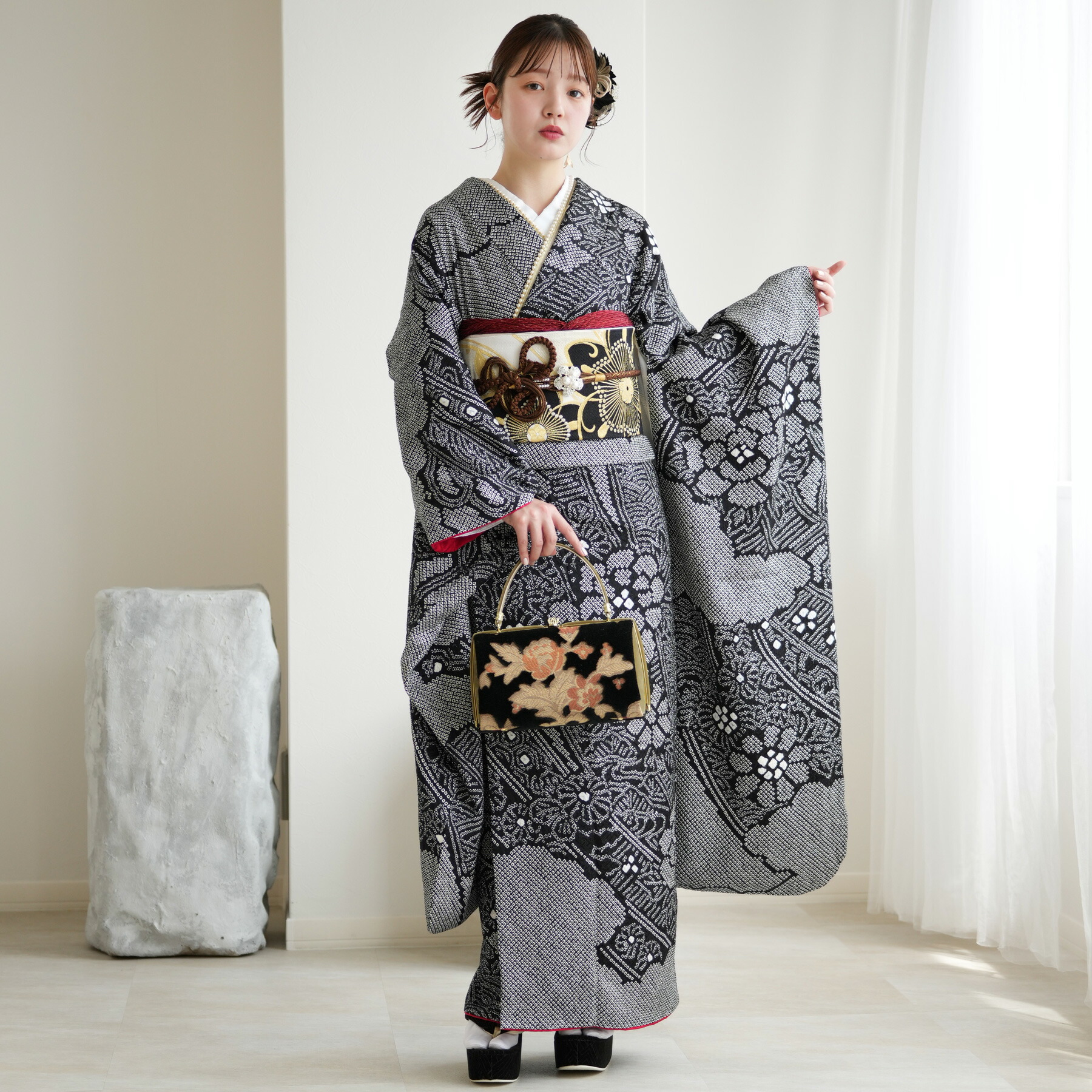 楽天市場】【レンタル】【振袖 正絹着物+袋帯 21点セット 絵羽 特選