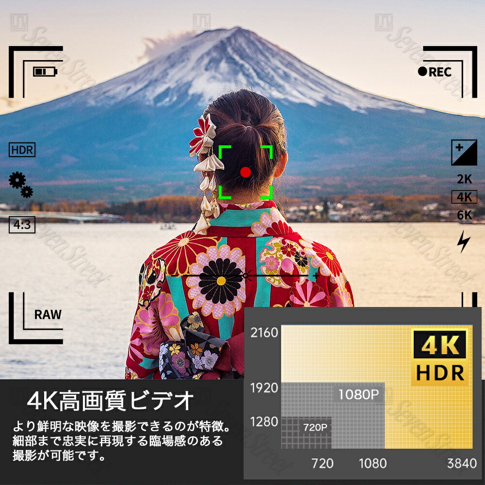 楽天市場】【楽天スーパーSALE】ビデオカメラ 4K 5K 4800万画素 撮影