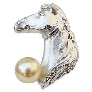 楽天市場】馬（種類（真珠）アコヤ真珠）（ブローチ｜レディース