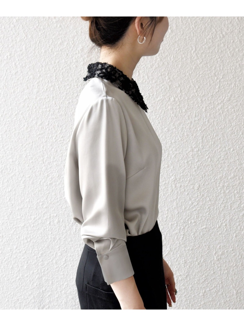 楽天市場】SHIPS any:＜洗濯機可能＞サテン レースカラー ブラウス