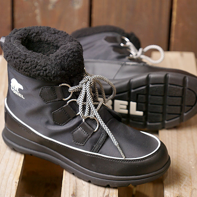 SOREL 】ファー付き ブラックスノーブーツ SOREL（ソレル） ブーツ
