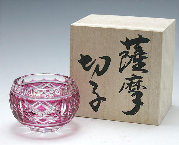 希少❗️薩摩切子 阪本光男 作 ぐい呑 切子グラス 希少❗️薩摩切子 阪本光男 作 ぐい呑 切子グラス