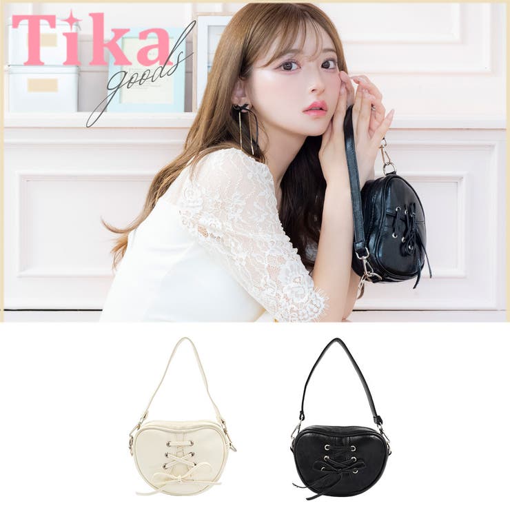 楽天市場】Tika ハートモチーフレースアップ2WAYミニバッグ 韓国バッグ