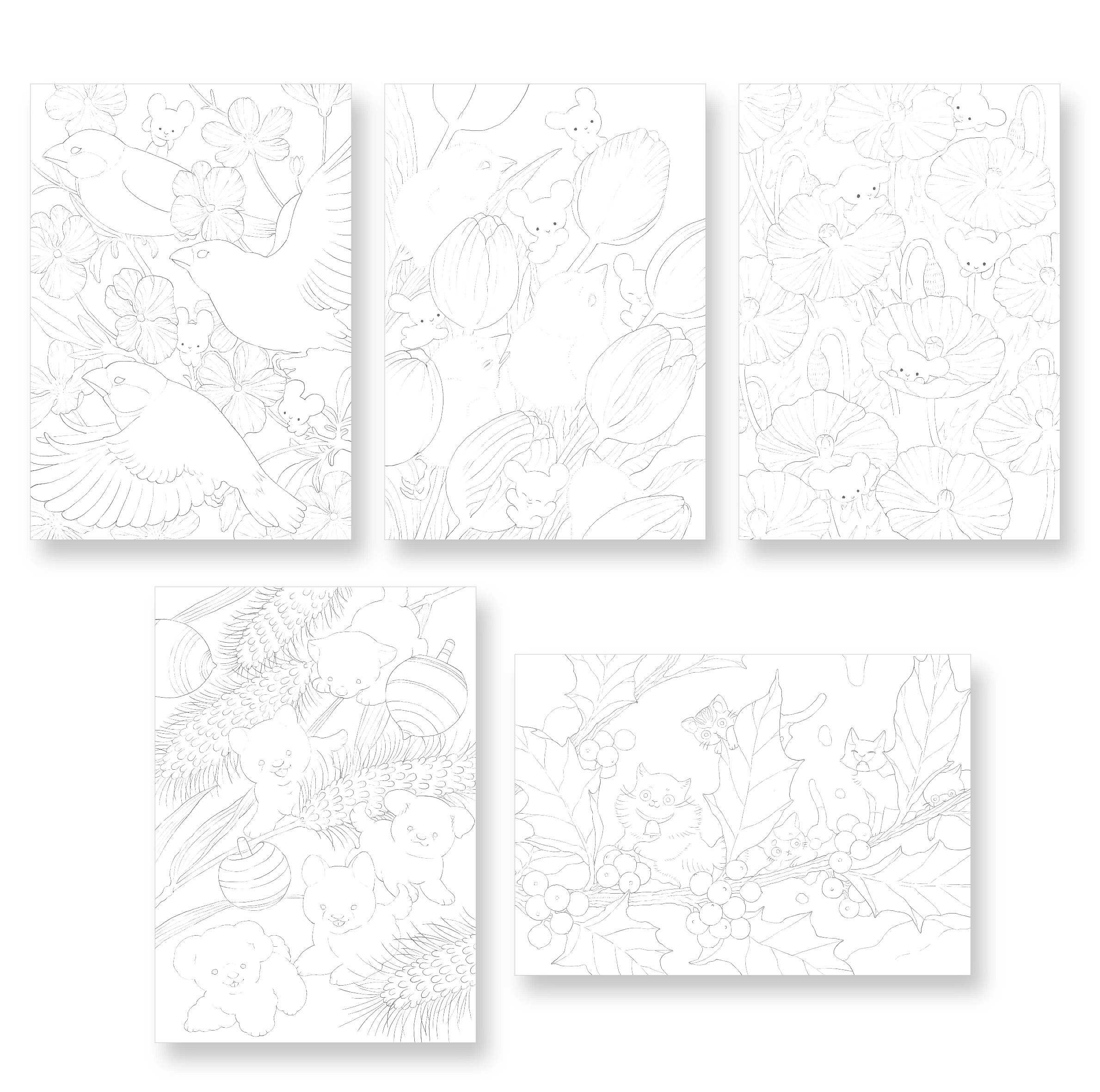 楽天市場】こまちみゆた 塗り絵ブック vol.1 線画10枚綴じ B5サイズ