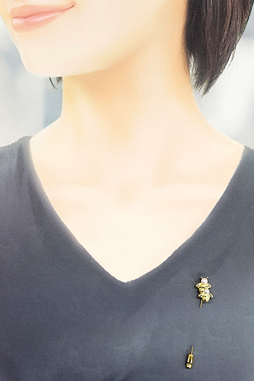 楽天市場】ミキモト アコヤパール ピンブローチ 4.0-4.8mm K18YG 蜂