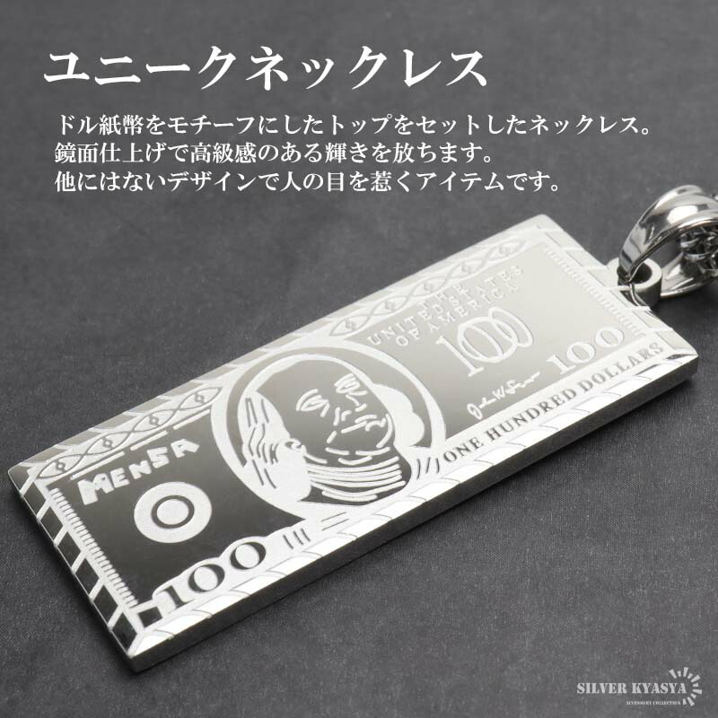 楽天市場】ステンレス ドル札ネックレス ドル紙幣 ペンダント