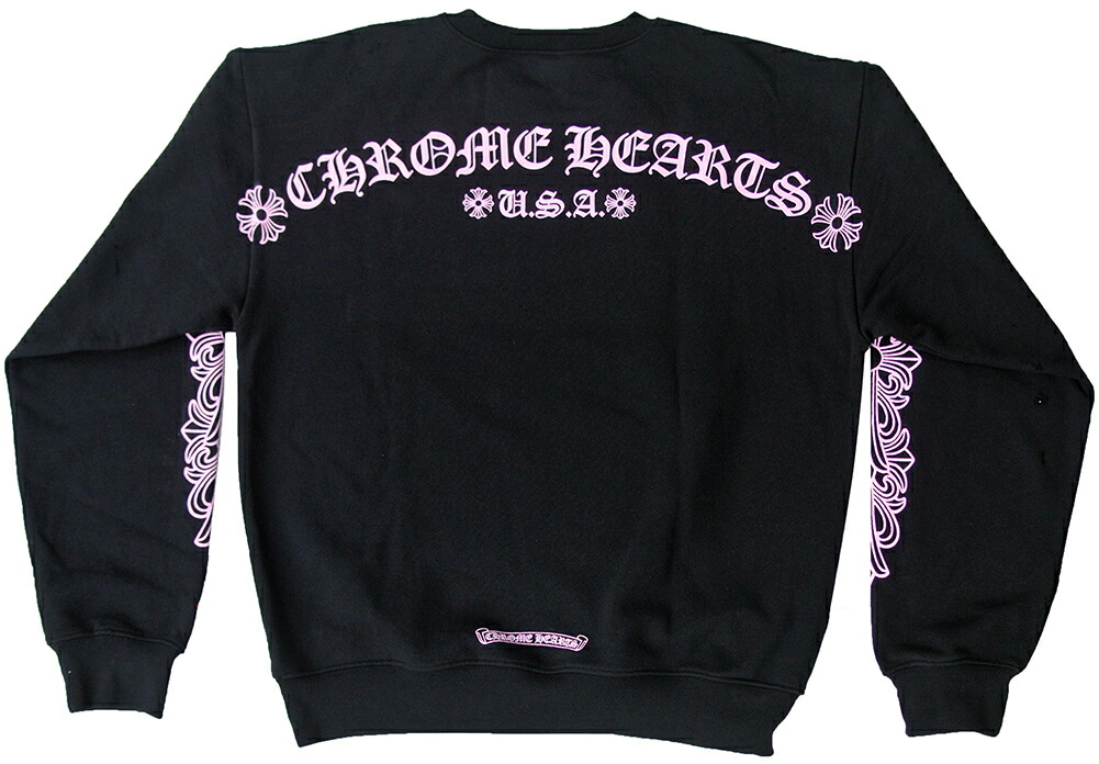 楽天市場】CHROME HEARTS SWEAT SHIRT FLORAL CROSS BLACK / PINK