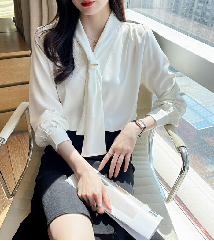 楽天市場】ボウタイブラウス ボウタイシャツ 長袖 フォーマル オフィス