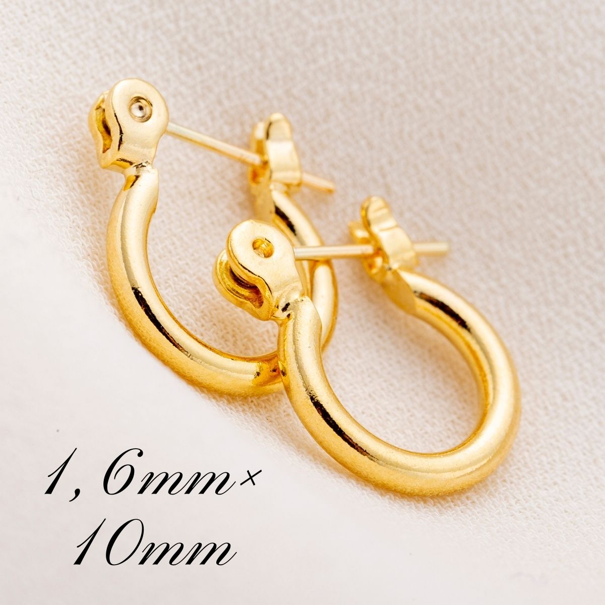 楽天市場】ポストのみ18金 フープピアス メンズ レディース 1,6mm×10mm