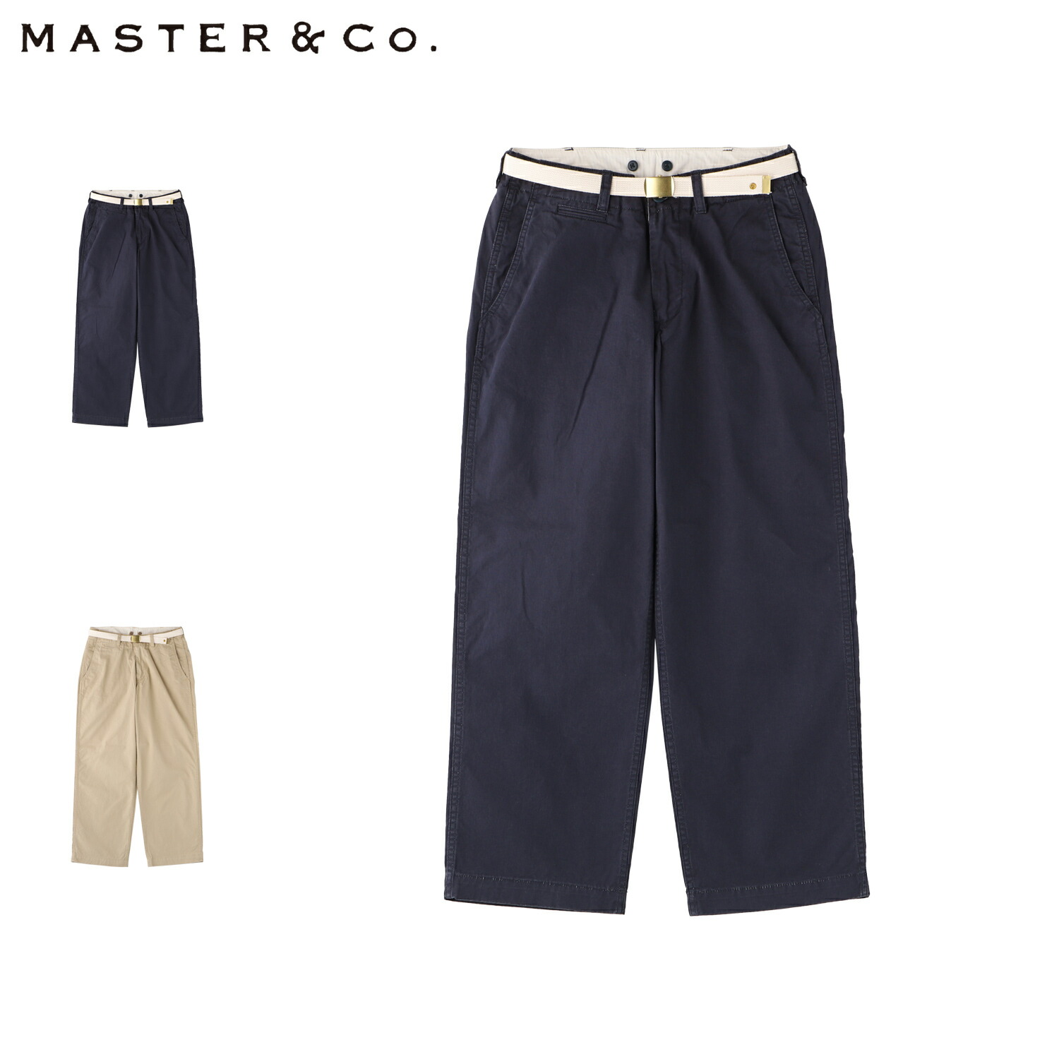 楽天市場】master&co．(マスターアンドコー) ベルト付きチノパンの通販